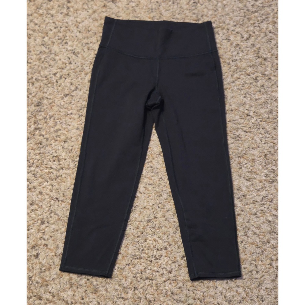 Athleta High Rise Chaturanga Capri Leggings Women's Small Black Spandex Blend